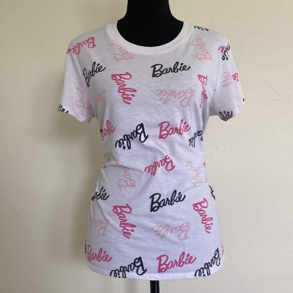 Rue 21 White Super Cute Barbie In Cursive Shirt - Picture 8 of 15